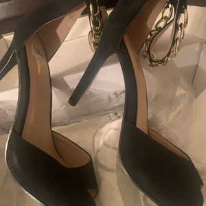 Black Heels with/gold ankle detail
